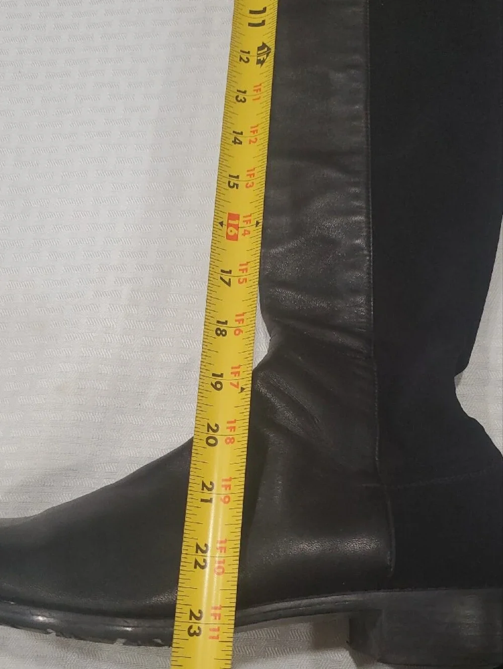 Stuart Weitzman Black Over-the-Knee Leather  Stretch Riding Boots Size 10